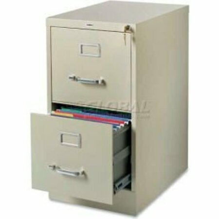 SP RICHARDS Lorell® 2-Drawer Commercial-Grade Vertical File Cabinet, 15"W x 22"D x 28"H, Putty LLR42290